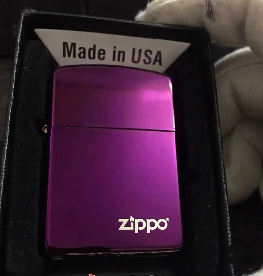 Zippo Accendino Viola Ice Chrome Collection In Box