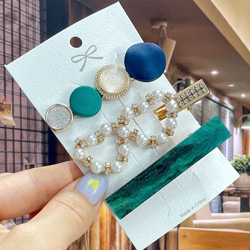 Neue Mode Perle Haar Clip Für Frauen Mädchen Mode Geometrische Strass Haarnadel Barrettes Headwear Schmuck Haar Zubehör – Detail 7
