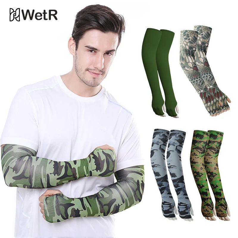 

2Pcs Unisex Cooling Arm Sleeves Cover Sports Running UV Sun Protection Outdoor Men Fishing Cycling Quick Dry Gloves