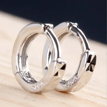 Cute nice 925 Sterling Silver Hoop Earrings Cut Arrow Mini Loop Circle Small For Women Mens Girls Jewelry Wedding