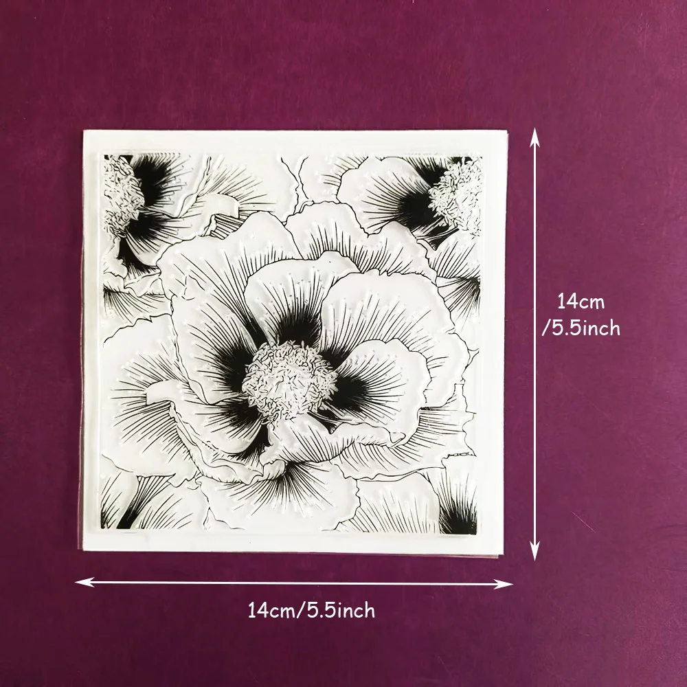 Sunflower Wave Abstract Pattern Transparent Stamps for Creative Crafts and Journals