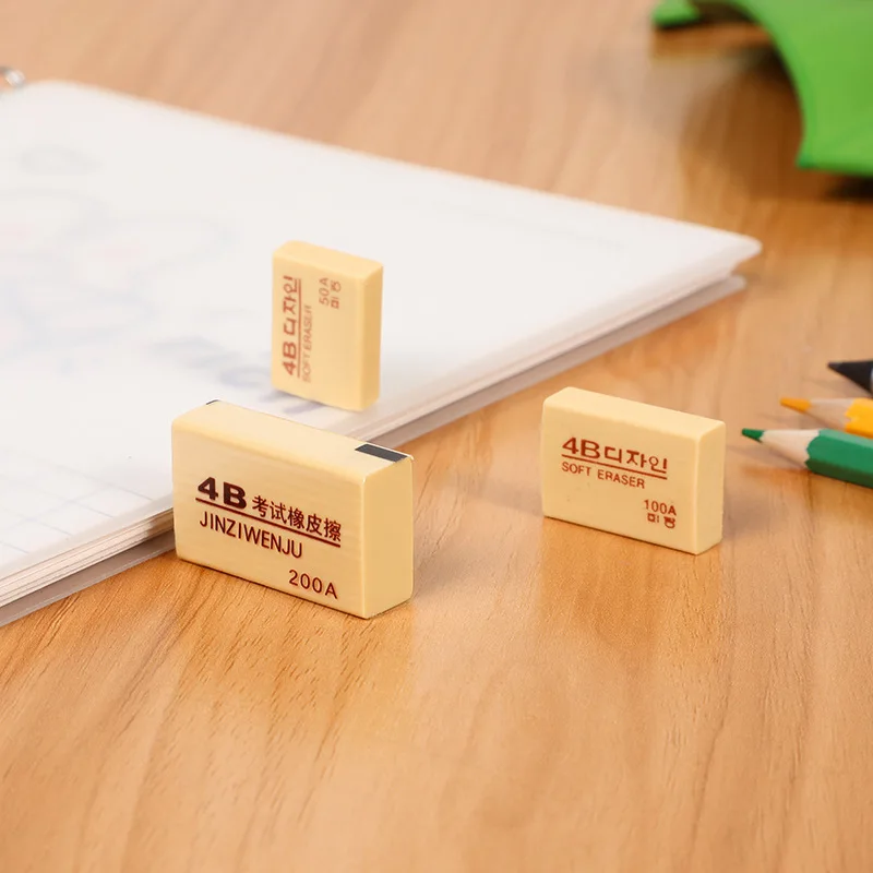 50A/100A/200A Pencils Eraser Korea Writing Drawing Eraser Rubber Art Drawing Stationery for Office School Office School Supplies pencil eraser
