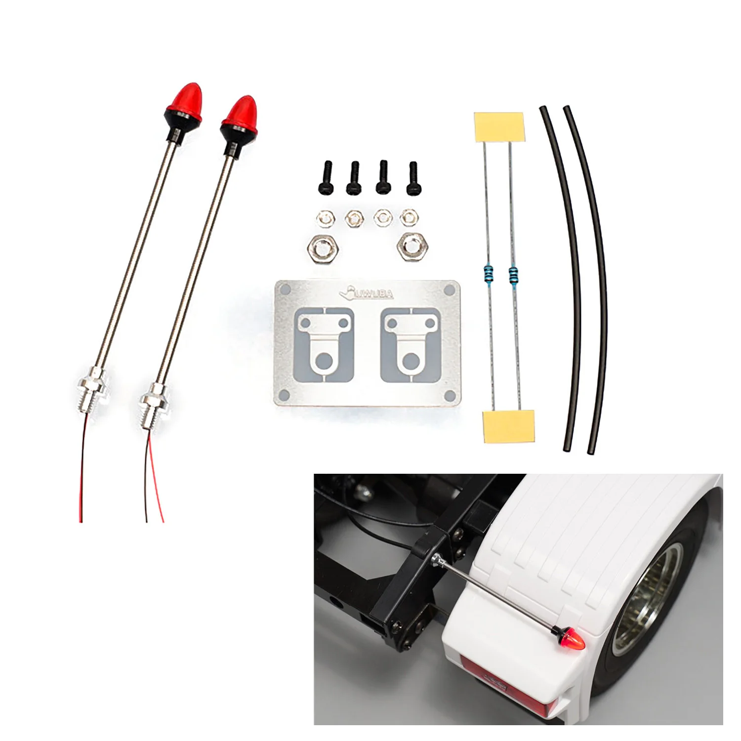Teil LED Kunststoff Umrissleuchte 2,2 V-3 V Seitenwarnlampe für Spielzeug 1/14 DIY TAMIYAYA Ferntractor LKW Auto FH16 770S Fahrzeug – Detail 3