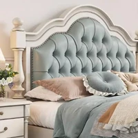 Lit double blanc esthétique pour adolescentes, cadre de lit de luxe, plateforme lounge, accessoires de maison pour chambre à coucher 4