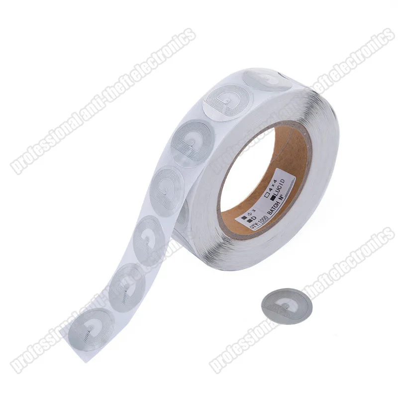 40000pcs transparent 8.2mhz round EAS rf soft label diameter R33mm