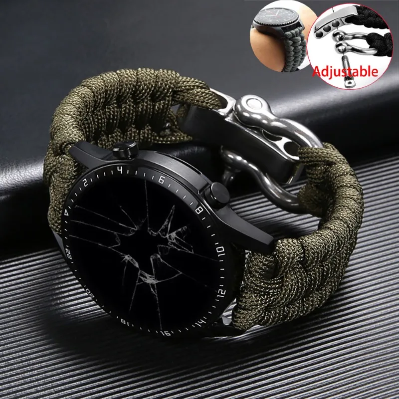 Adjustable Sports Nylon Rope Watch Band with Buckle - Universal Size Replacement Wristband Bracelet