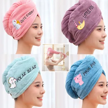 Serviette De cheveux en microfibre pour femmes, serviettes De bain pour adultes, serviettes en éponge pour la maison, salle De bain, Turban pour sécher les cheveux 1