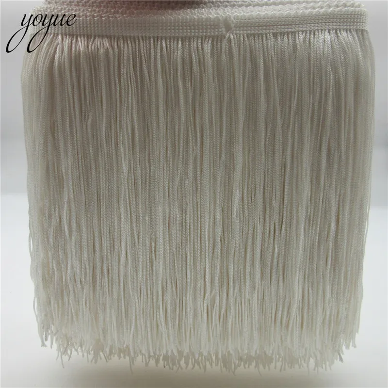 YOYUE 1Yards/lot 20cm Wide Lace Fringe Trim Tassel Fringe Trimming For DIY Latin Dress Stage Clothes Accessories Lace Ribbon