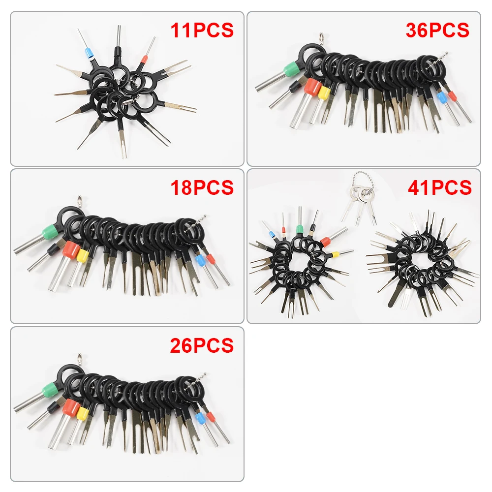 Car terminal removal tool electrical wiring crimp connector pin extractor kit keys wire plug repair tool car disassembly tools car terminal tools