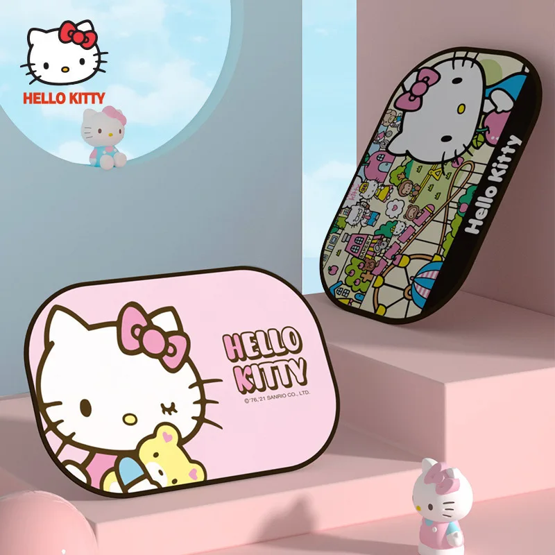 

Sanrio Hello Kitty Kawaii Anime Car Interior Decoration Car Sunshade Curtain Car Window Sun Protection Cool Universal Cute 2023