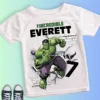 Boy Birthday Hulk Personalize Name Shirt Children 2 3 4 5 6 7 8 Years New Marvel Hulk Birthday Summer White Short Sleeve T-Shirt 5
