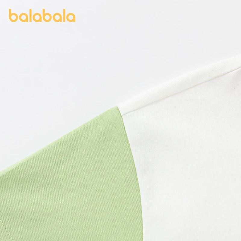Balabala 아동복 남아용 반팔 티셔츠, 시원하고 촉촉한 2024, 여름 신상