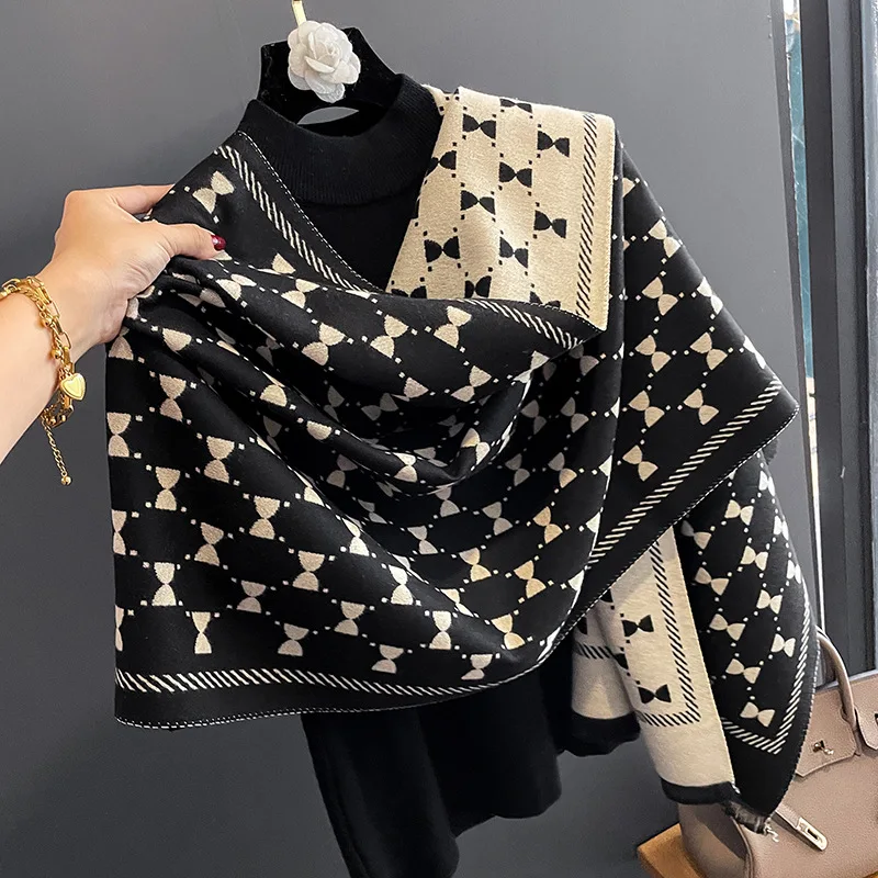 2023Winter New Imitated Cashmere Scarf Women Fashion Print Keep Warm Shawl Outdoor Soft Double-side Cashmere Scarf 180*65cm Lady 2023 autumn and winter new imitated casmhere scarf women outdoor keep warm large shawl soft printed fashion scarf lady 180 65cm