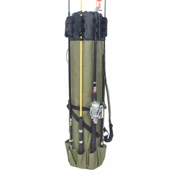 Bolsas de pesca portátiles multifunción para exteriores, bolsa para caña de pescar, estuche, herramientas de aparejos de pesca, bolsa de almacenamiento