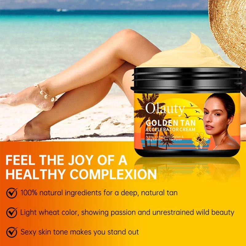 New Body Tanning Cream Moisturizing Lasting Hydration Bronze Beach Pool Wheat Color 40g/80g Brand Natural Summer Tanning Cream