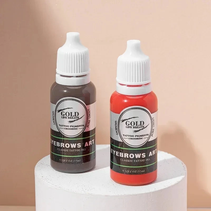 Tattoo Ink 1pcs 15ml Microblading Practice Tattoo Pigment Ink Semi-Permanent Eyebrows Eyes and Lips Body Art Paints Tattoo Supplies