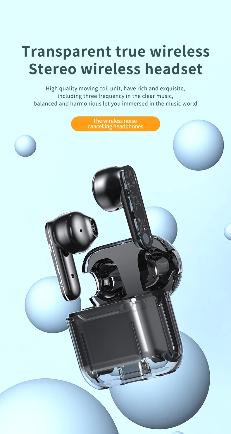 Tm10 Earbuds Stereo True Wireless Earphone Touch Control Sport