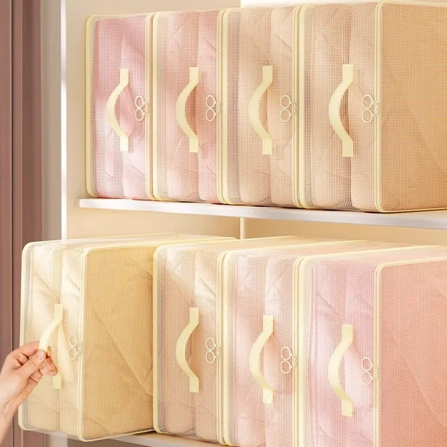 Organisateur de draps de lit, pliable, anti-poussière et transparent, facile d'accès, utilisé pour ranger les literie, les vêtements et autres articles 1