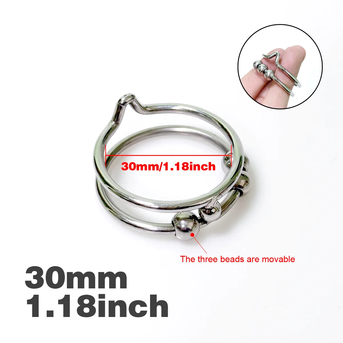 SM metal stainless steel penis sliding bead eagle beak lock male exercise desensitization adult sex toy Products anillo pene