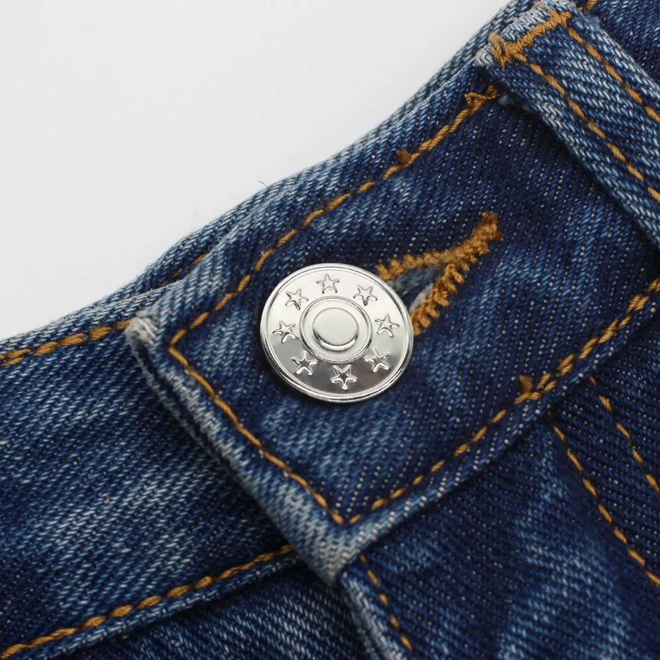 6pcs-Adjustable Detachable Jeans Button Sew Free Vintage Metal Button Garment Button Accessory I-button