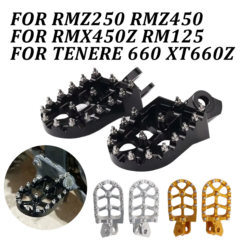 Motorcycle Accessories Footpegs Footrests For Suzuki RMZ250 450 RMX450Z RM125 For Tenere 660 XT660Z