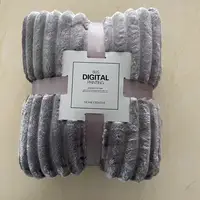 Summer Wide Clause Solid Color Cloud Mink Velvet Striped Blanket Flannel Blanket Thickened Yoga Throw Blanket Gift Thin Blanket 6