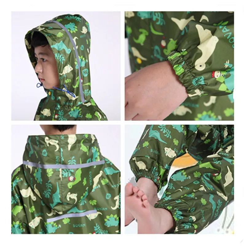 Waterproof Dinosaur Raincoat for Children Rain Coat Jumpsuit Rainsuit for Students Baby Raining