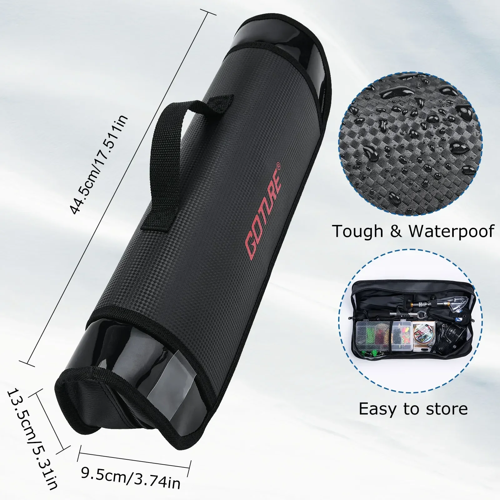 Description Picture 4 of itemGoture Sea Fishing Rod Full Combo 1.8-2.7m Telescopic Fishing Pole Spinning Reel Baits Lines Set Tackle with Travel Fishing Bag