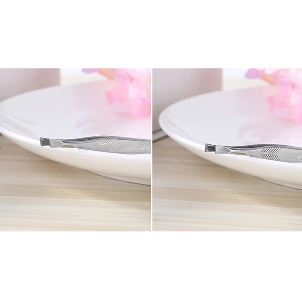 눈썹 족집게 스테인레스 스틸 사선 팁 눈썹 클립 코 턱털 정리용 정밀 제모 도구 남녀 공용