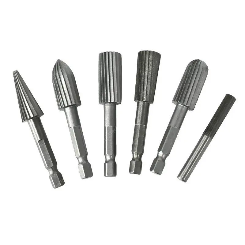 Hexagonal handle woodworking rotary file hand electric drill reaming special-shaped grinding head set combination engraving tool