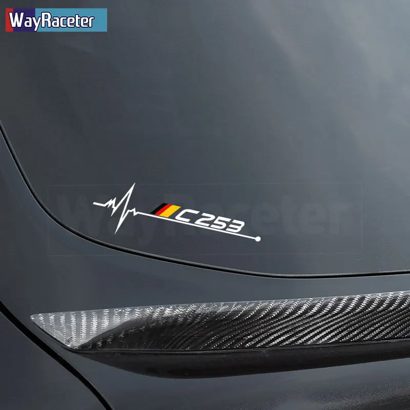 Auto sticker sticker graphics,Voor Mercedes Benz GLC Klasse X253 Coupe C253 Accessoires AMG Deur Side Rok Sticker Kap naar Achter Strepen Kit