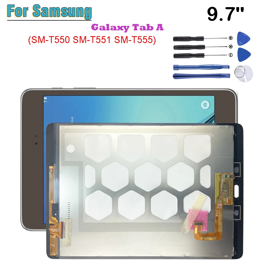 Nuovo Per Samsung Galaxy Tab A 9.7 "Sm-T550 Sm-T551 Sm-T555 T550 T551 T555 Display Lcd Touch Screen Digitizer Glass Assembly