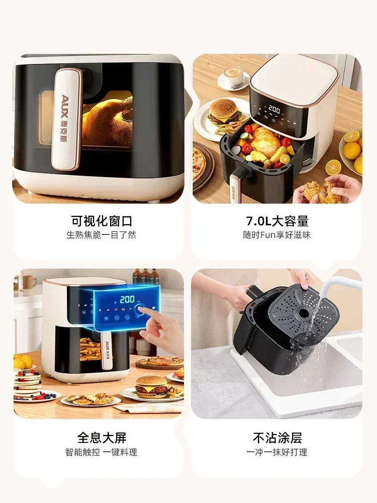 Air Fryer - New Household Visual Large Capacity Smart Electric Oven All-in-One Machine, Fryer fritadeiras elétricas 4