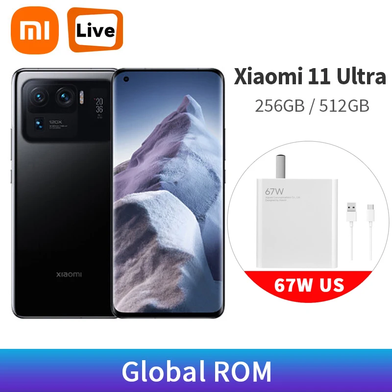 Global ROM Xiaomi 11 Ultra 256GB/512GB 5G Smartphone Snapdragon 888 50MP  Camera 67W Fast Charge 120Hz Mi 11 Ultra CN Version