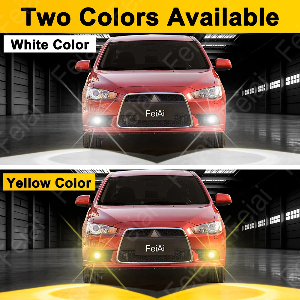 H3 LED 안개등 노란색 고출력 H3 LED 전구 자동차 안개등용, 자동차 안개등 6000K 3000K 12V 미니 플러그 앤 플레이 캔버스 없음