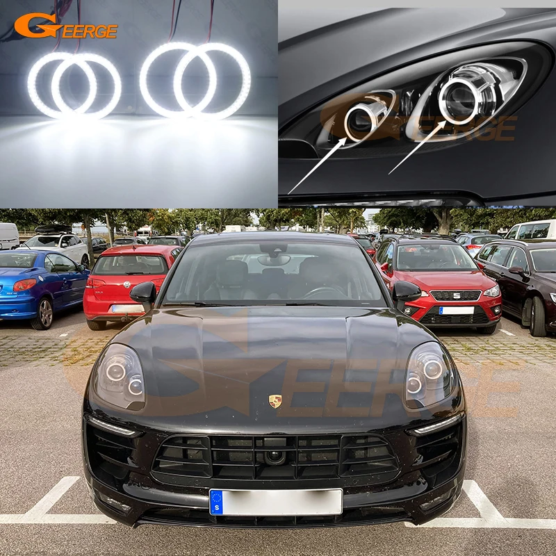 

Для Porsche Macan 95B 2014 2015 2016 2017 2018 ксеноновый головной светильник ультра яркий комплект светодиодов «глаза ангела» Halo Rings Дневной светильник