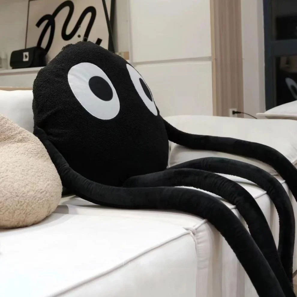 Cute Bla Coal Ball Pillow Funny Long Legged Doll Plu Toy Gift Adult Universal PP Cotton Filled Cuion Toy Doll
