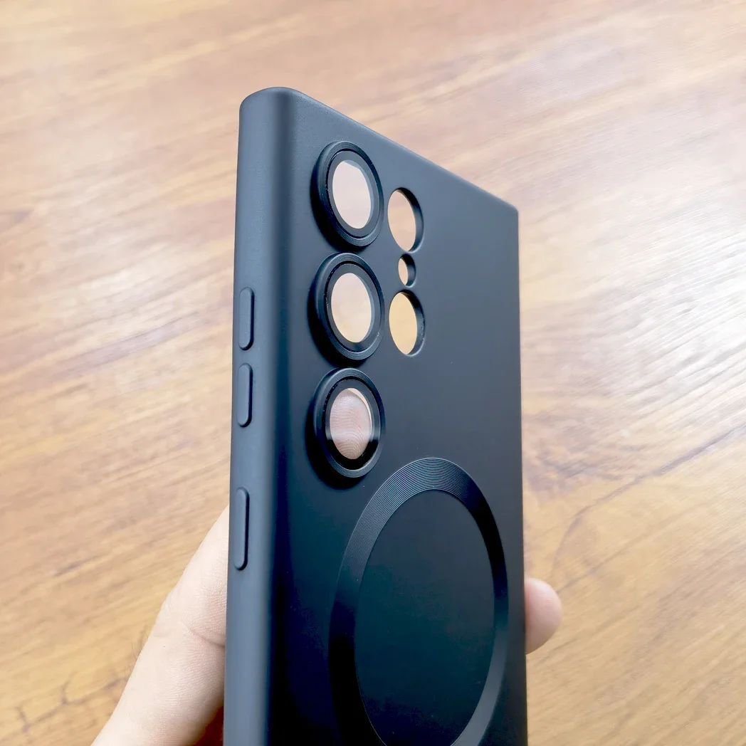 Custodia morbida in silicone Samsung Galaxy S24 S23 S22 S21 Ultra Plus S 24 23 22 21 5G per Magsafe Carica wireless Coperture complete_voghion.com