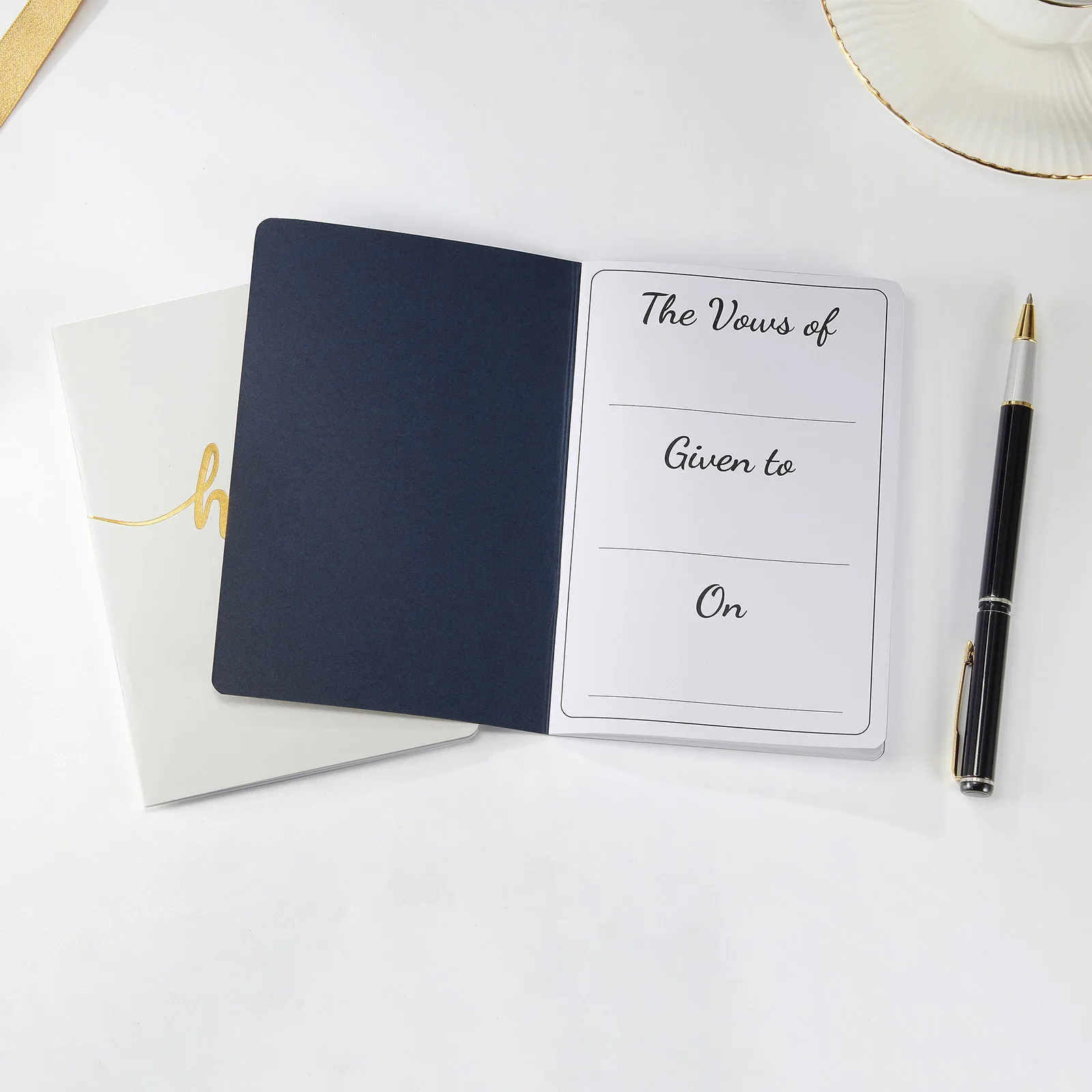 Wedding Vow Books Set Personalized Bride & Groom Notebook Wedding Ceremony Decor His & Hers wedding guest book