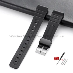 Versatile Silicone Watch Strap with PU Resin Design - 22mm (Black - Silver)
