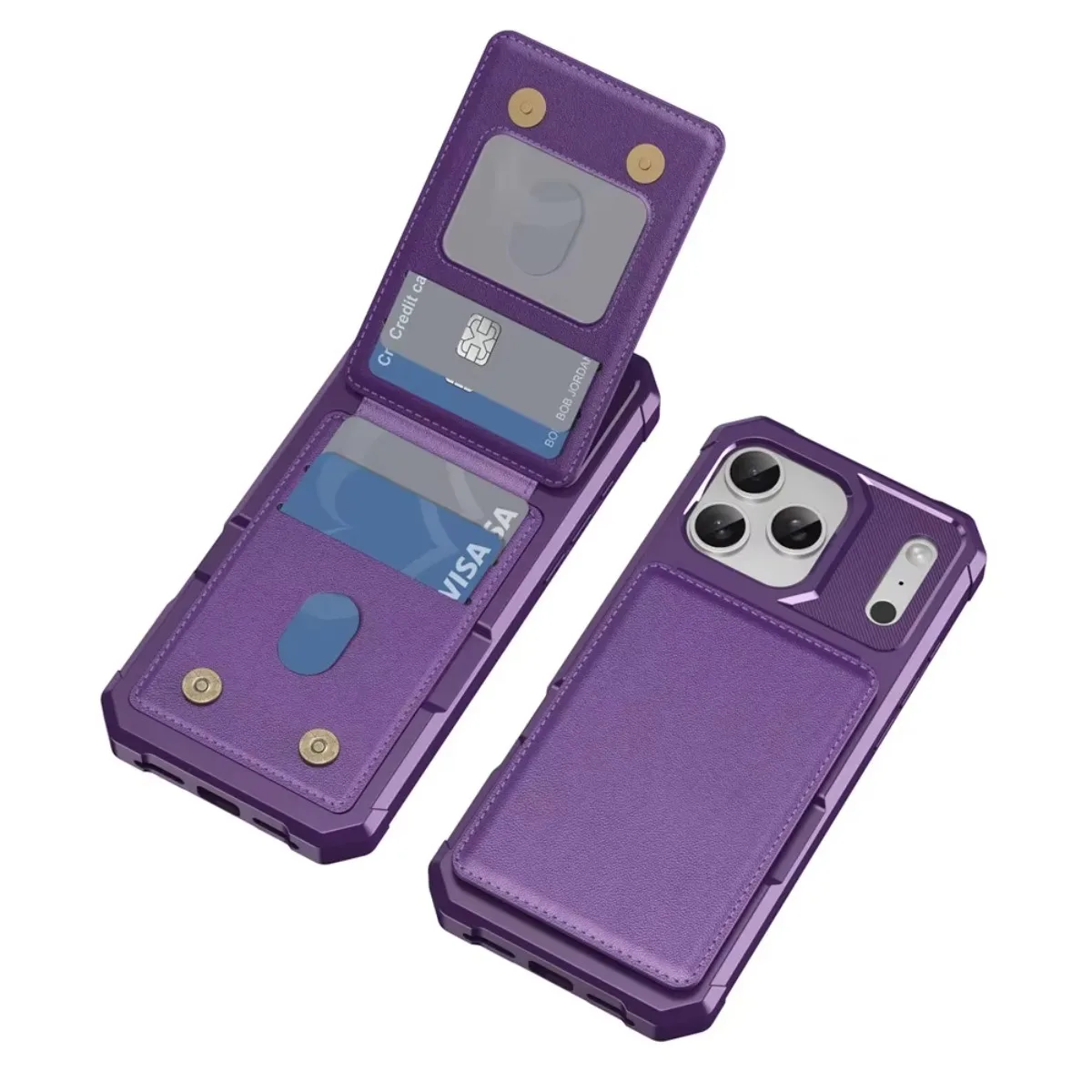 Premium PU Leather Flip Phone Case with Wallet Card Holder and Bracket - Soft TPU Back Cover
