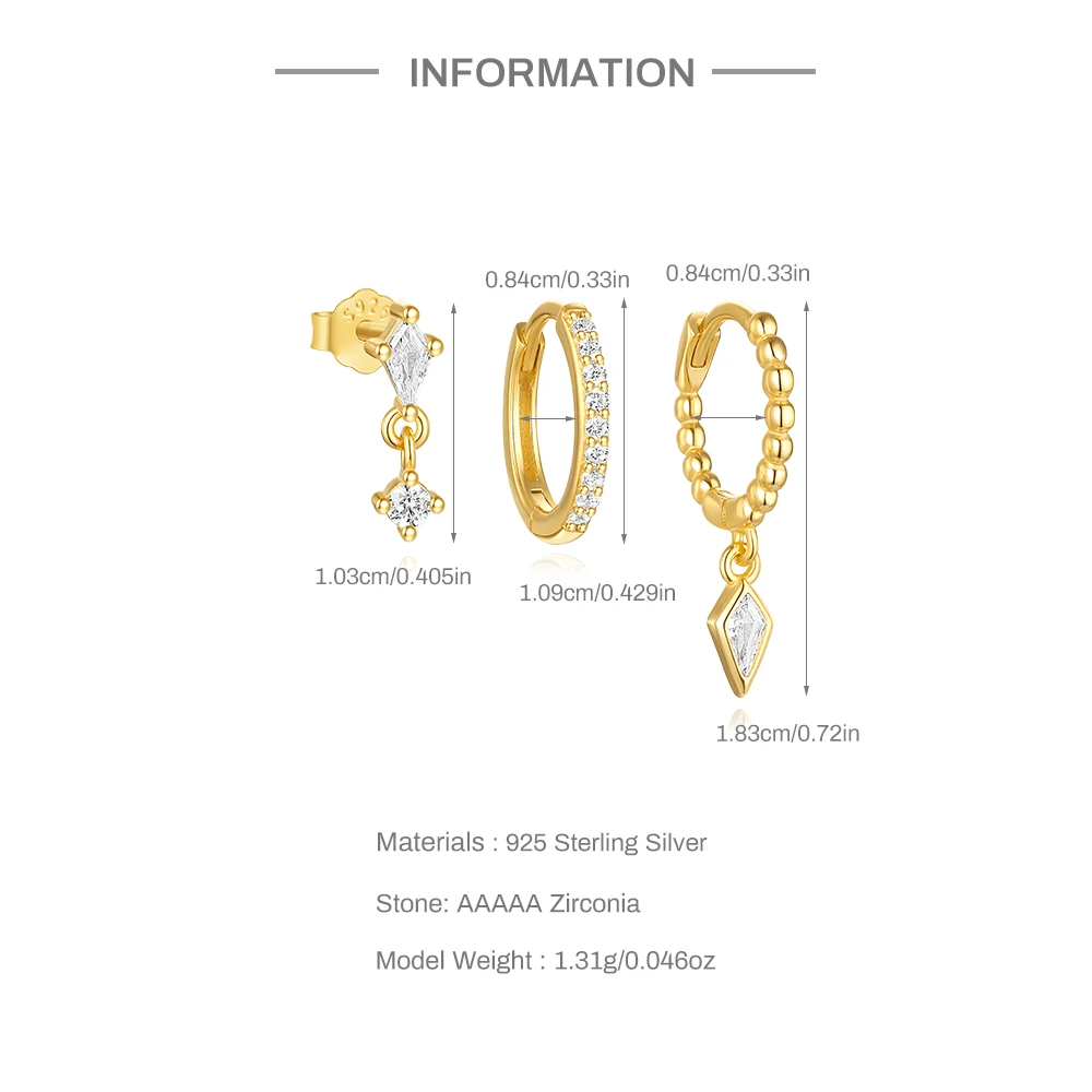 CANNER 925 Sterling Silber 3-teiliges Set für Damen, Blumen-Ohrringe mit langer Kette und Quasten, vielseitig und exquisit – Detail 11