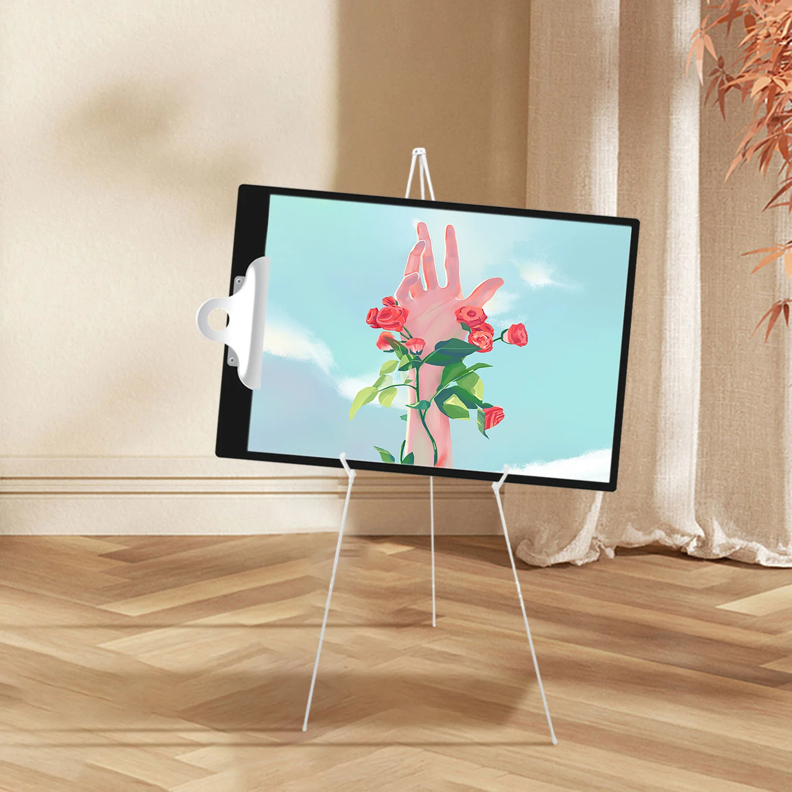 Tripod Display Easel Stand Folding Easel Drawing Easels Non Slip Table for Wedding Cemetery Collapsible Photo Frame Holder