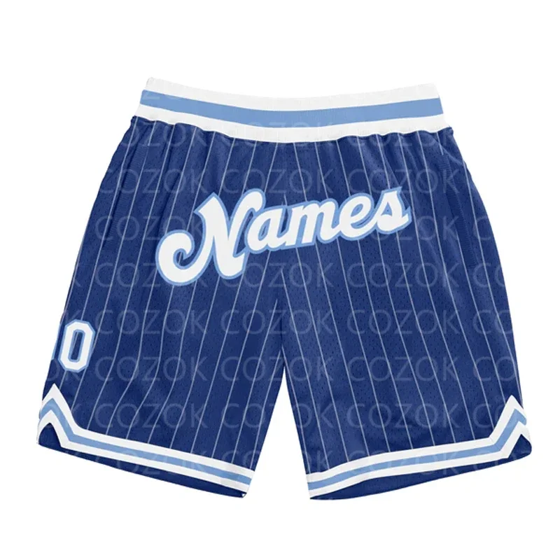 Custom light blue red yellow Authentic Basketball Shorts 3D Printed Men Shorts Your Name Mumber Quick Drying Beach Shorts