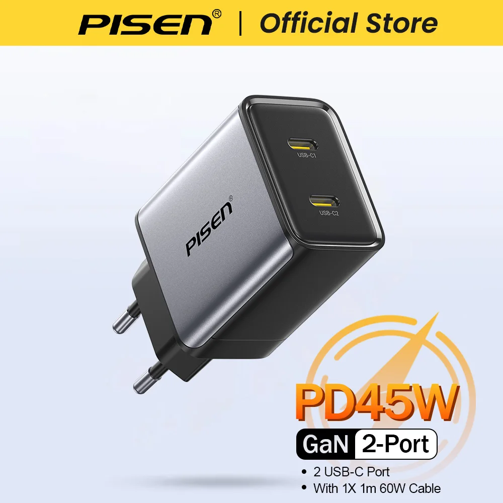 PISEN Charger GaN Portable Fast