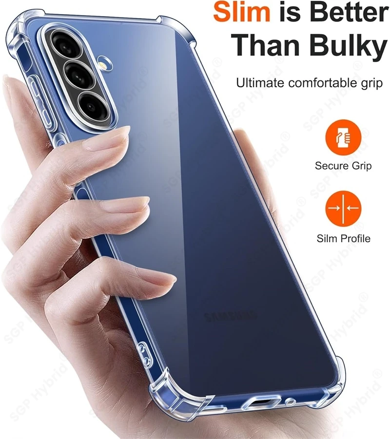 Clear Crystal Shockproof Transparent Phone Case with Camera Protector, Soft TPU Cover