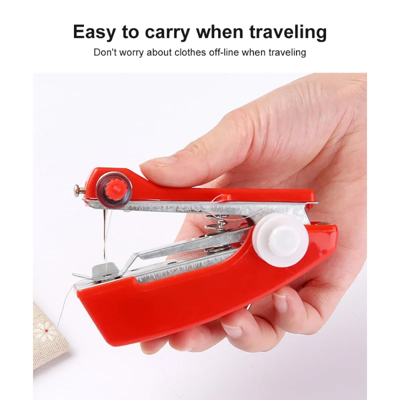 Sewing Machine Synchronizer Handheld Sewing Machine Portable Mini Manual Simple Operation Sewing Instrument Useful Portable Machines Tool Accessories