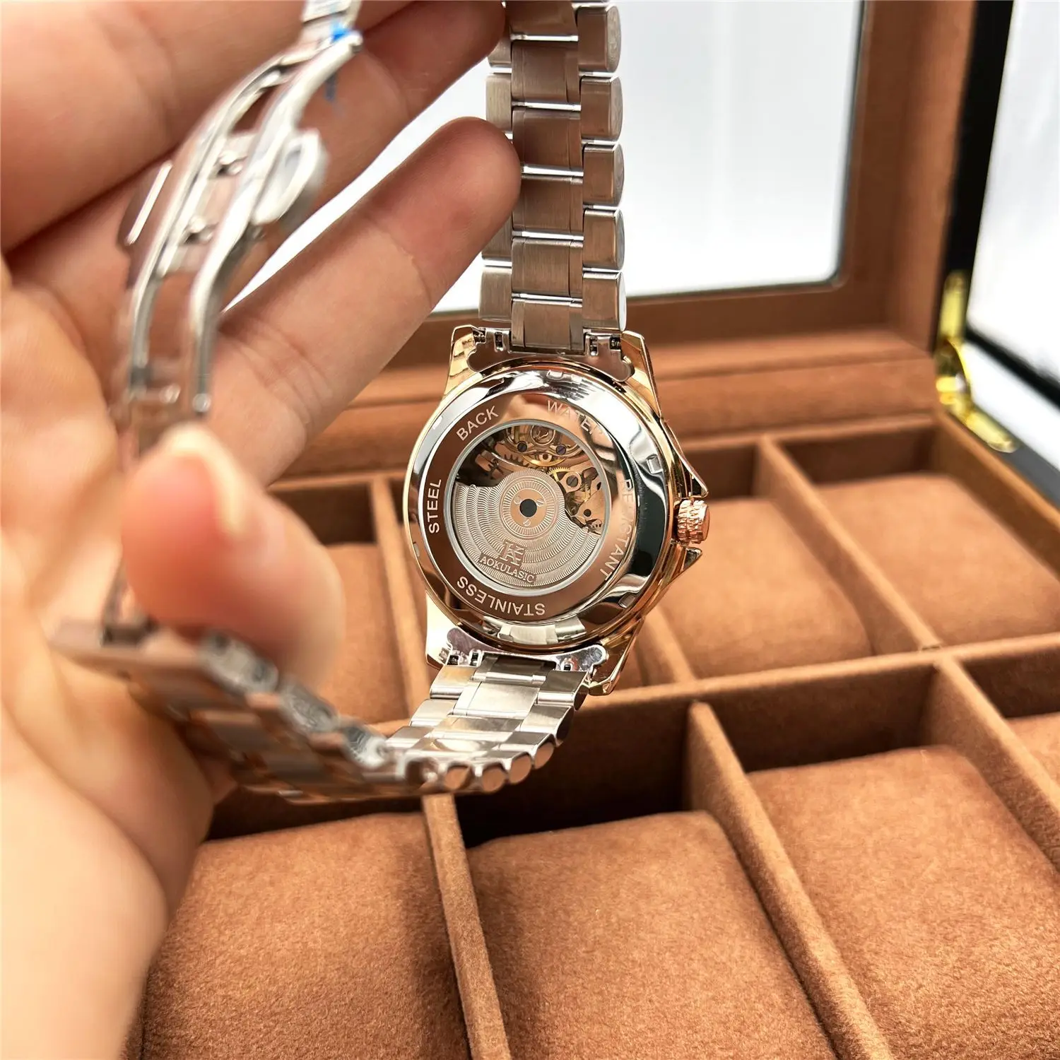 AOKULASIC Men New Mechanical Wristwatch Fashion Luxury Automatic Business Waterproof Sport Watches Male Casual Luminous Watch