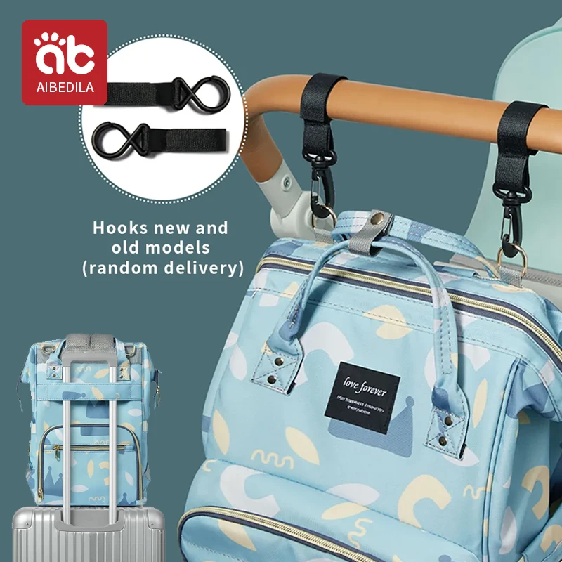 AIBEDILA Mummy Large Capacity Diaper Bag Backpack Waterproof Outdoor USB Charge Travel Diaper Maternity Baby Stroller Diaper Bag 6