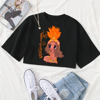 Karol G TROPICOQUETA 2025 Shirt Women O-Neck Short Sleeves Crop Tops T-shirt Fans Gift 1